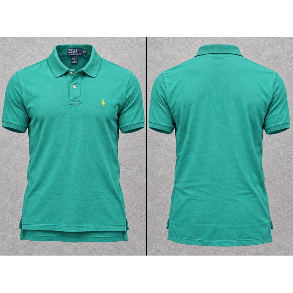 Vintage Polo Ralph Lauren Shirt Mens L Green Short Sleeve Pony Logo Outdoors Y2K